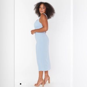 Show Me Your MuMu Eden Mini Dress- Steel Blue